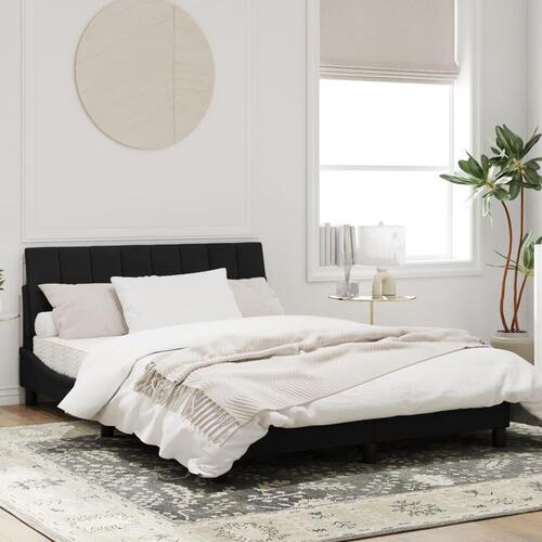 Sengeramme uden madras Sort 140x190 cm Fløjl