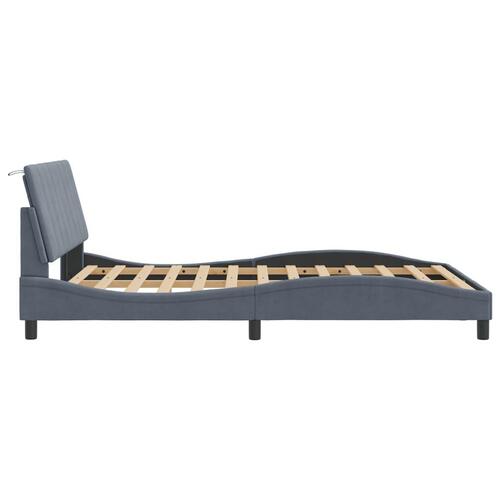 Sengeramme uden madras Mørkegrå 140x190 cm Fløjl