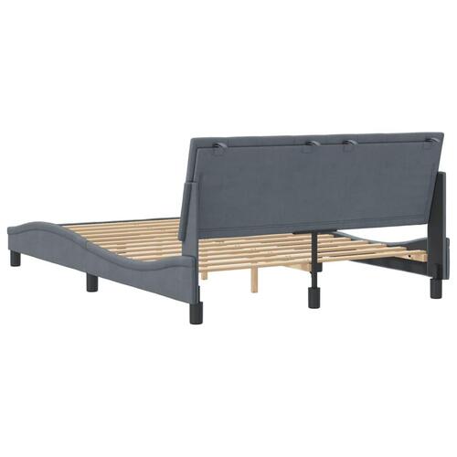 Sengeramme uden madras Mørkegrå 140x190 cm Fløjl
