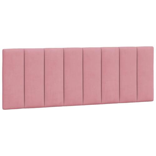 Sengeramme med sengegavl 140x190 cm fløjl pink