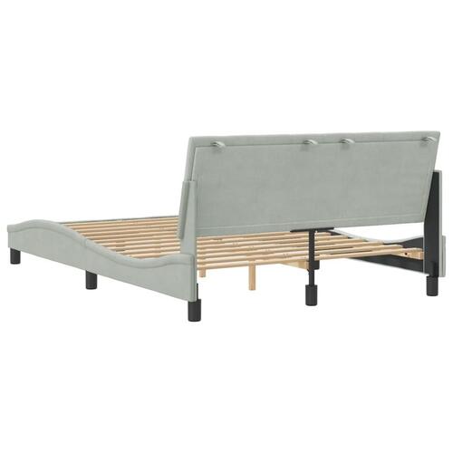 Sengeramme uden madras Lysegrå 140x190 cm Fløjl
