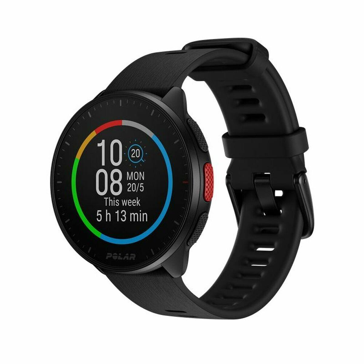 Smartwatch Polar - skridttæller, GPS, 1,2" sort (Ø 45 mm)