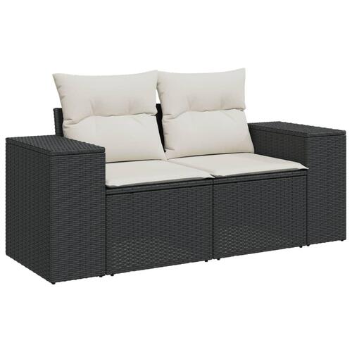 Sofasæt til haven 9 dele med hynder polyrattan sort