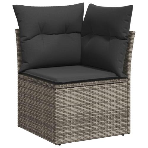 Sofasæt til haven 4 dele med hynder polyrattan grå