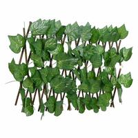 Espalier med kunstige vinblade 180x20 cm udvidelig grøn