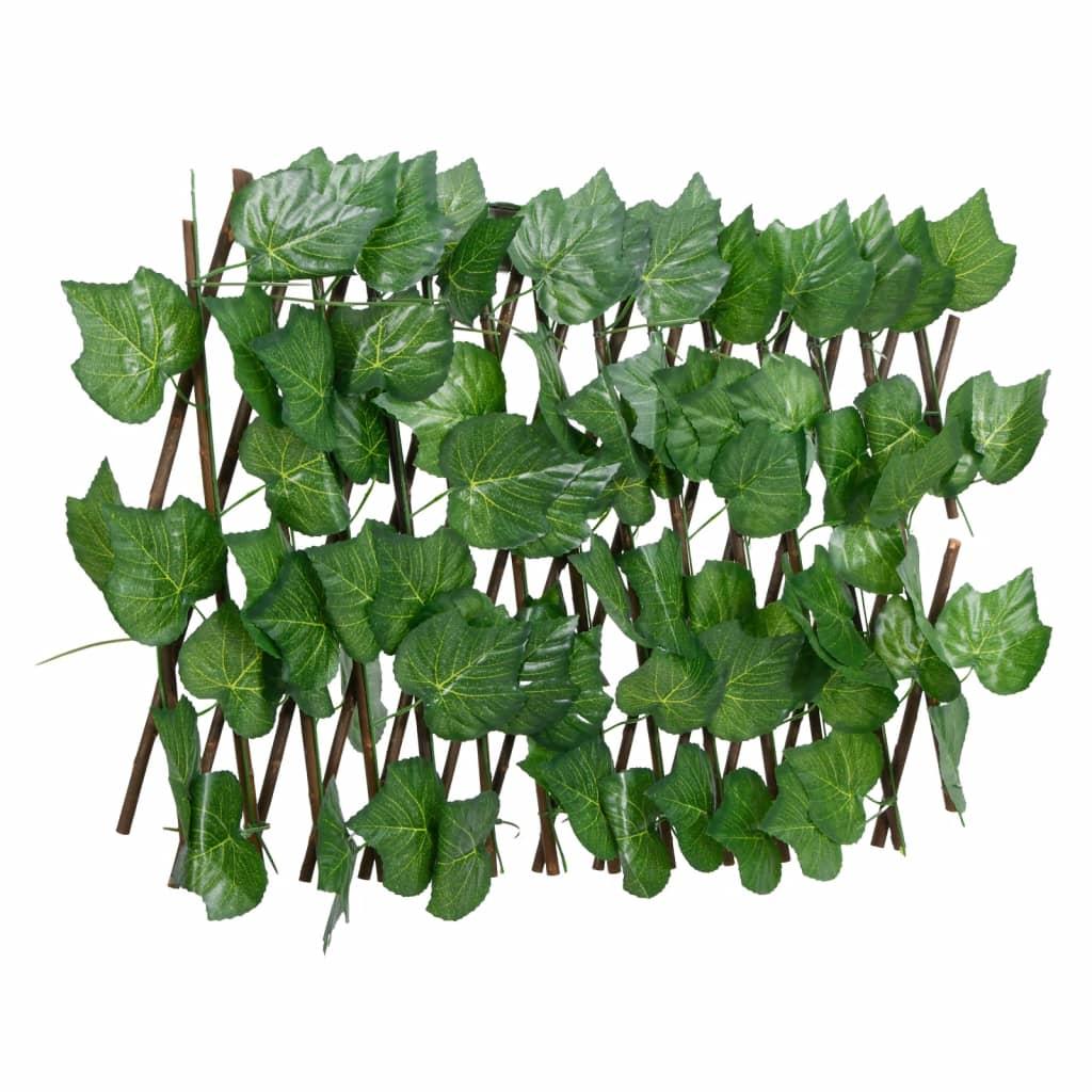 Espalier med kunstige vinblade 180x20 cm udvidelig grøn