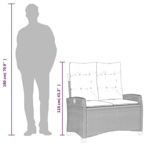 Spisebordssæt til haven 2 dele med hynder polyrattan beige