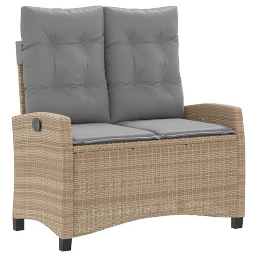 Spisebordssæt til haven 4 dele med hynder polyrattan beige