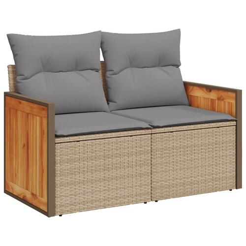 Sofasæt til haven 11 dele med hynder polyrattan beige