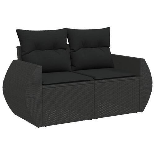 Sofasæt til haven 8 dele med hynder polyrattan sort