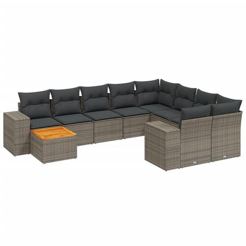 Sofasæt til haven 11 dele med hynder polyrattan beige