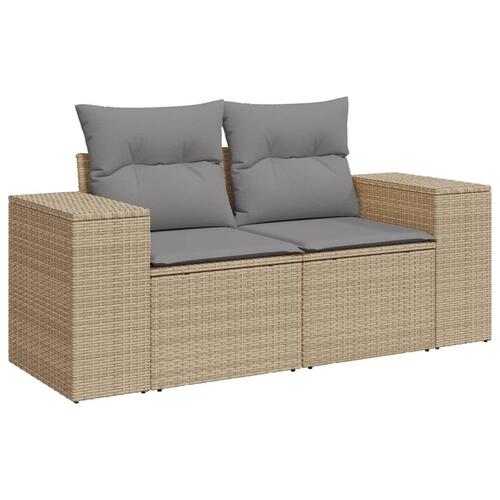 Sofasæt til haven 4 dele med hynder polyrattan beige