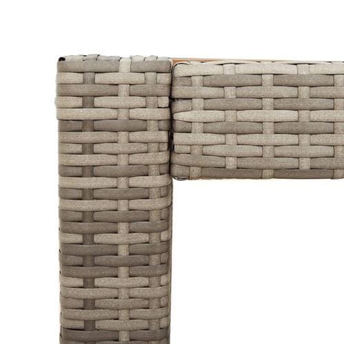 Havebord med trætop 60x40x75 cm polyrattan grå