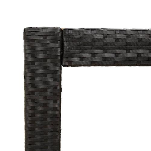 Havebord med trætop 100x40x75 cm polyrattan sort