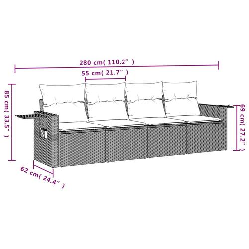 Sofasæt til haven 4 dele med hynder polyrattan beige
