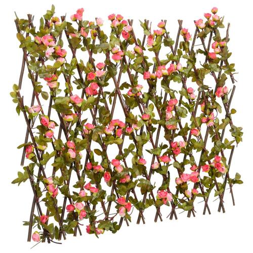 Espalierer med kunstig vedbend 5 stk. 180x60 cm udvidelig pink