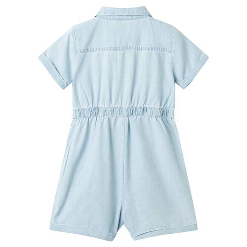 Onesie til børn str. 92 med korte ærmer lyseblå