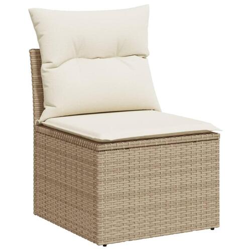 Sofasæt til haven 10 dele med hynder polyrattan beige