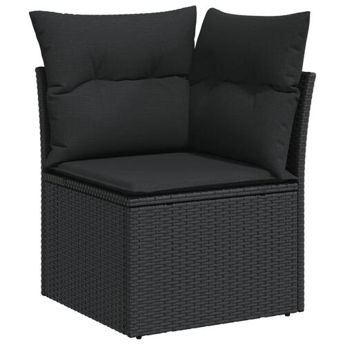 Sofasæt til haven 7 dele med hynder polyrattan sort