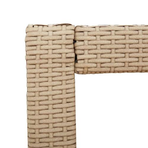 Havebord med trætop 60x40x75 cm polyrattan beige