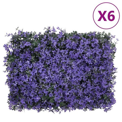 Hegn med kunstige blade 6 stk. 40x60 cm lilla