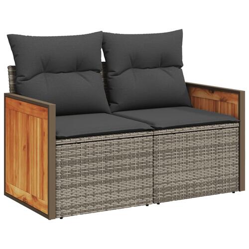 Sofasæt til haven 12 dele med hynder polyrattan grå