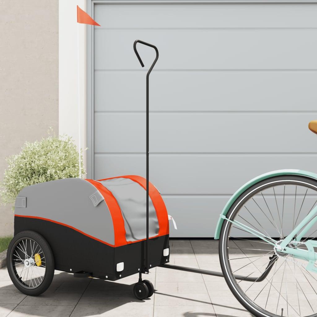 Cykelanhænger 30 kg jern sort og orange