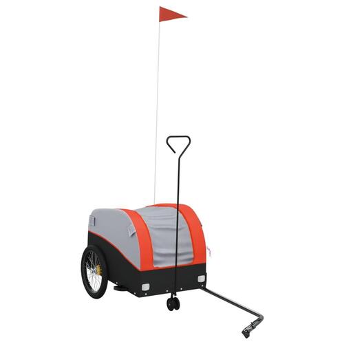 Cykelanhænger 30 kg jern sort og orange