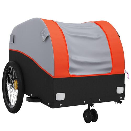 Cykelanhænger 30 kg jern sort og orange