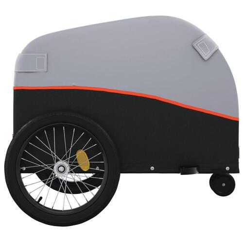 Cykelanhænger 30 kg jern sort og orange