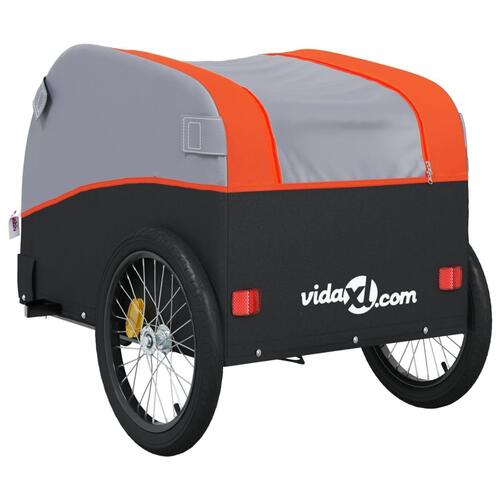 Cykelanhænger 30 kg jern sort og orange