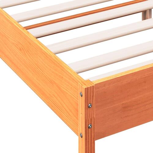 Sengeramme uden madras 150x200 cm massivt fyrretræ gyldenbrun