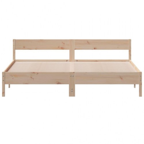 Sengeramme uden madras 200x200 cm massivt fyrretræ