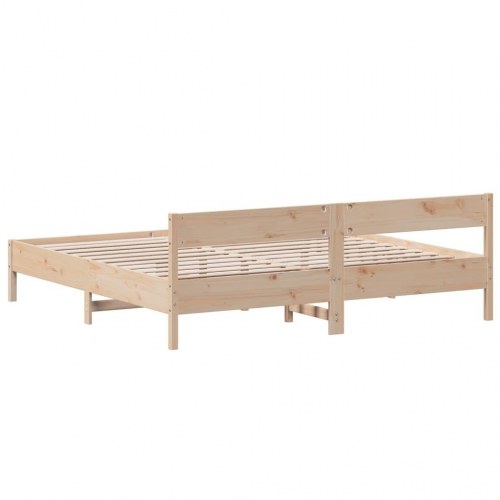 Sengeramme uden madras 200x200 cm massivt fyrretræ