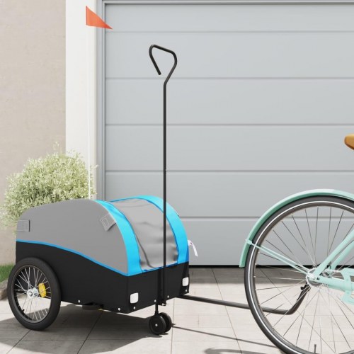 Cykelanhænger 30 kg - jern, sort/blå