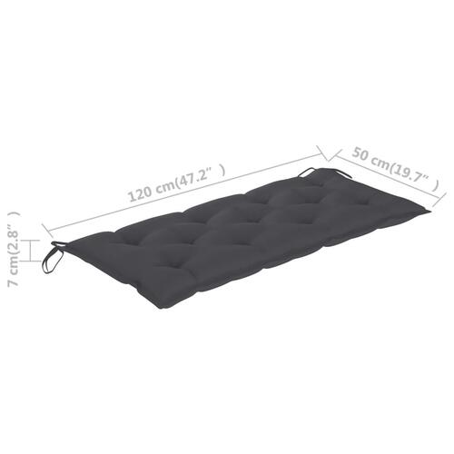Hynde til havebænk 120x50x7 cm oxfordstof antracitgrå (OUTLET A)