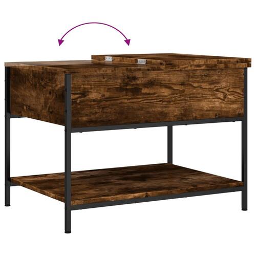 Sofabord 70x50x50 cm konstrueret træ og metal røget eg