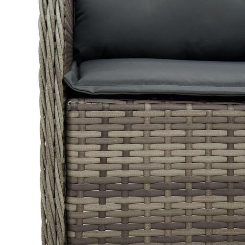Spisebordssæt til haven 7 dele med hynder polyrattan grå