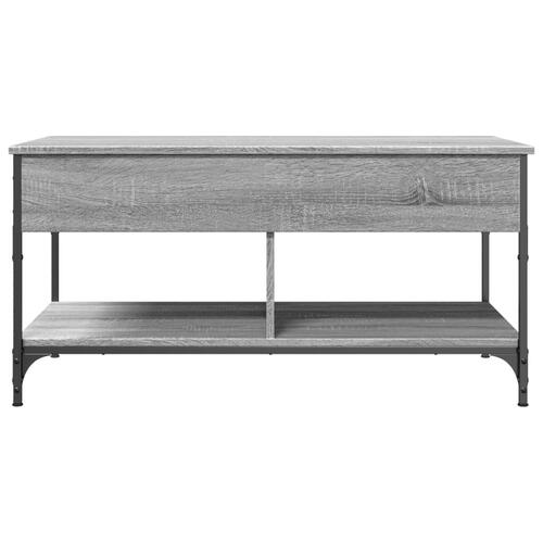 Sofabord 100x50x50 cm konstrueret træ og metal grå sonoma-eg
