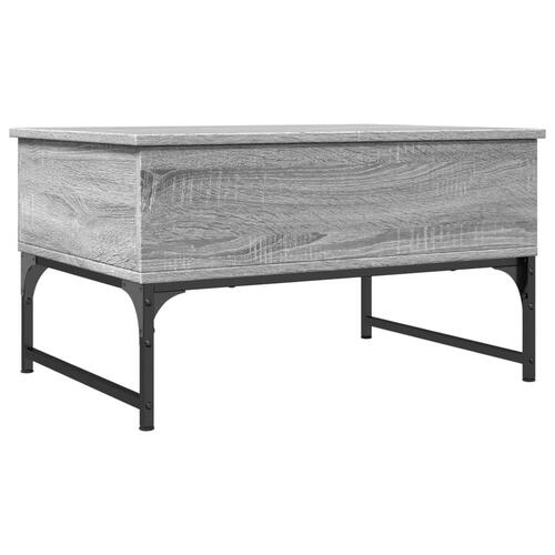 Sofabord 70x50x40 cm konstrueret træ og metal grå sonoma-eg