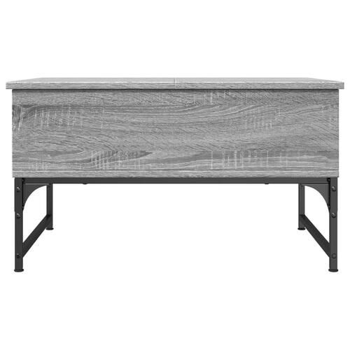 Sofabord 70x50x40 cm konstrueret træ og metal grå sonoma-eg