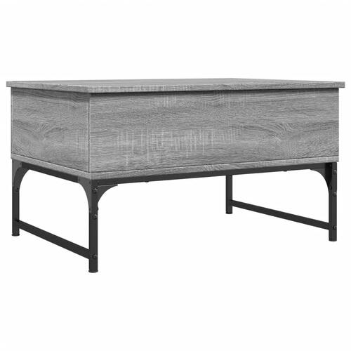 Sofabord 70x50x40 cm konstrueret træ og metal grå sonoma-eg