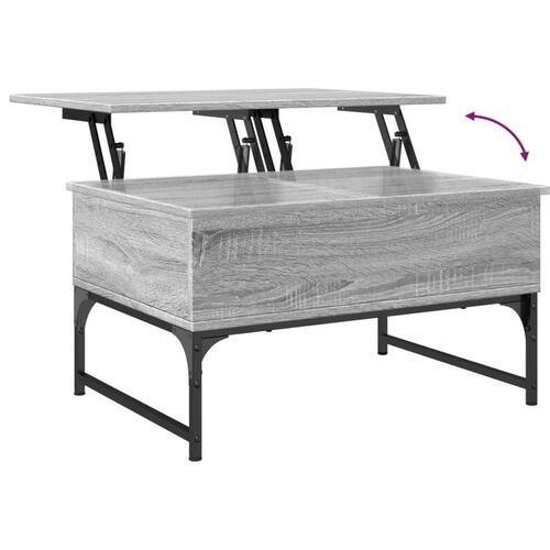 Sofabord 70x50x40 cm konstrueret træ og metal grå sonoma-eg