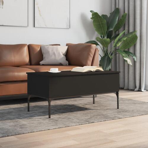 Sofabord 100x50x45 cm konstrueret træ og metal sort
