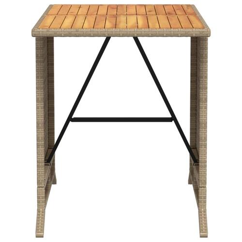 Bistrosæt til haven 3 dele med hynder polyrattan beige