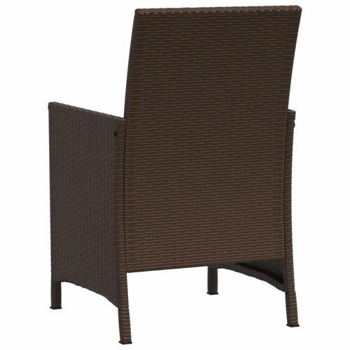 Bistrosæt til haven 3 dele med hynder polyrattan brun