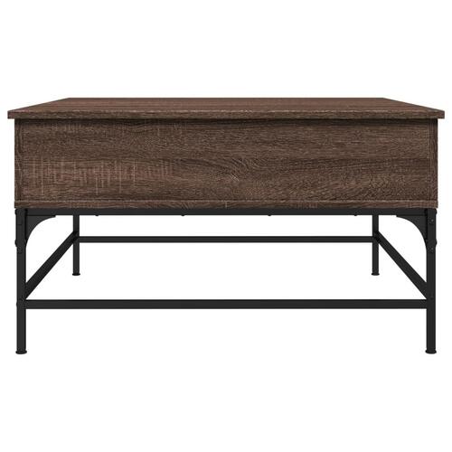 Sofabord 80x80x45 cm konstrueret træ og metal brunt eg