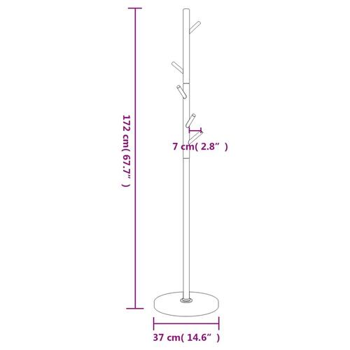 Stumtjener 172 cm pulverlakeret jern sort