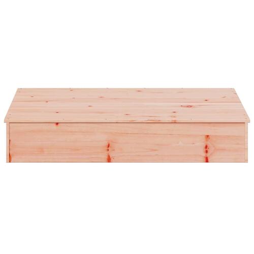 Sandkasse med låg 111x111x19,5 cm massivt douglasgran