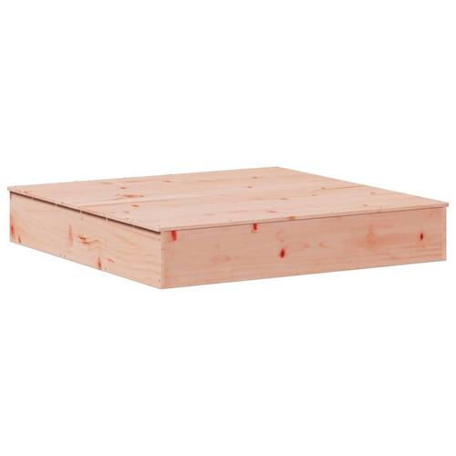 Sandkasse med låg 111x111x19,5 cm massivt douglasgran